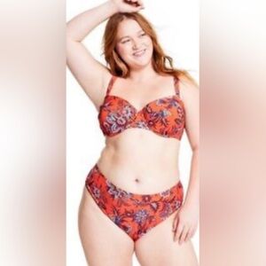 NEW Rhode x Target Two-Piece Swimsuit Red-Orange Swimsuit Size 20 Size XXL NWT